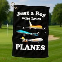 Just A Who Loves Planes Airplane Lover Golf Towel thumb 1