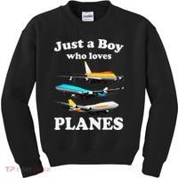 Just A Who Loves Planes Airplane Lover Kids Sweatshirt thumb 0