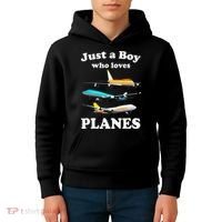 Just A Who Loves Planes Airplane Lover Kids Hoodie thumb 4