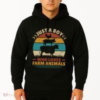 Just A Who Loves Farm Animals Lover Funny Hoodie thumb 2