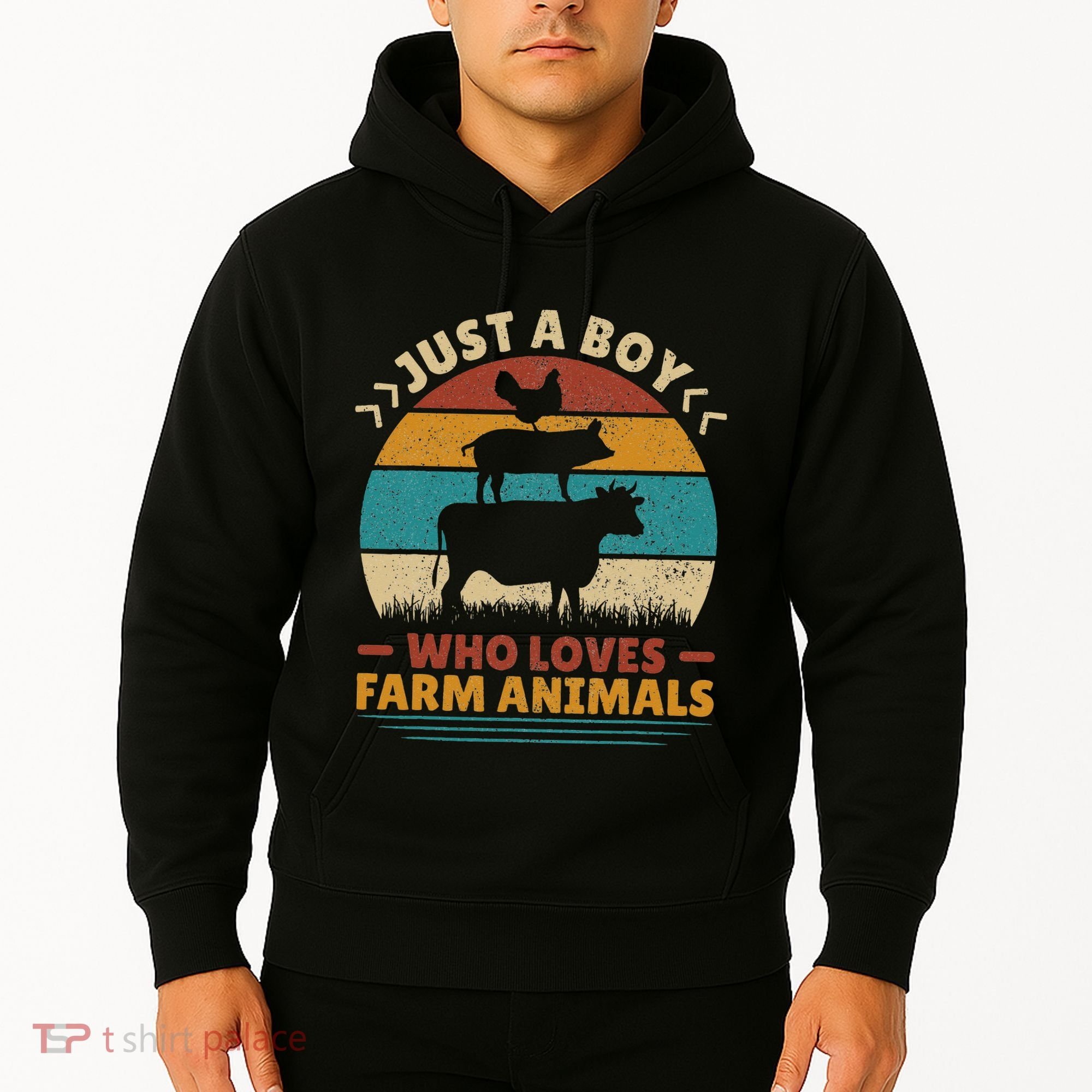 Just A Who Loves Farm Animals Lover Funny Hoodie