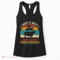Just A Who Loves Farm Animals Lover Funny Women's Tank Top thumb 0