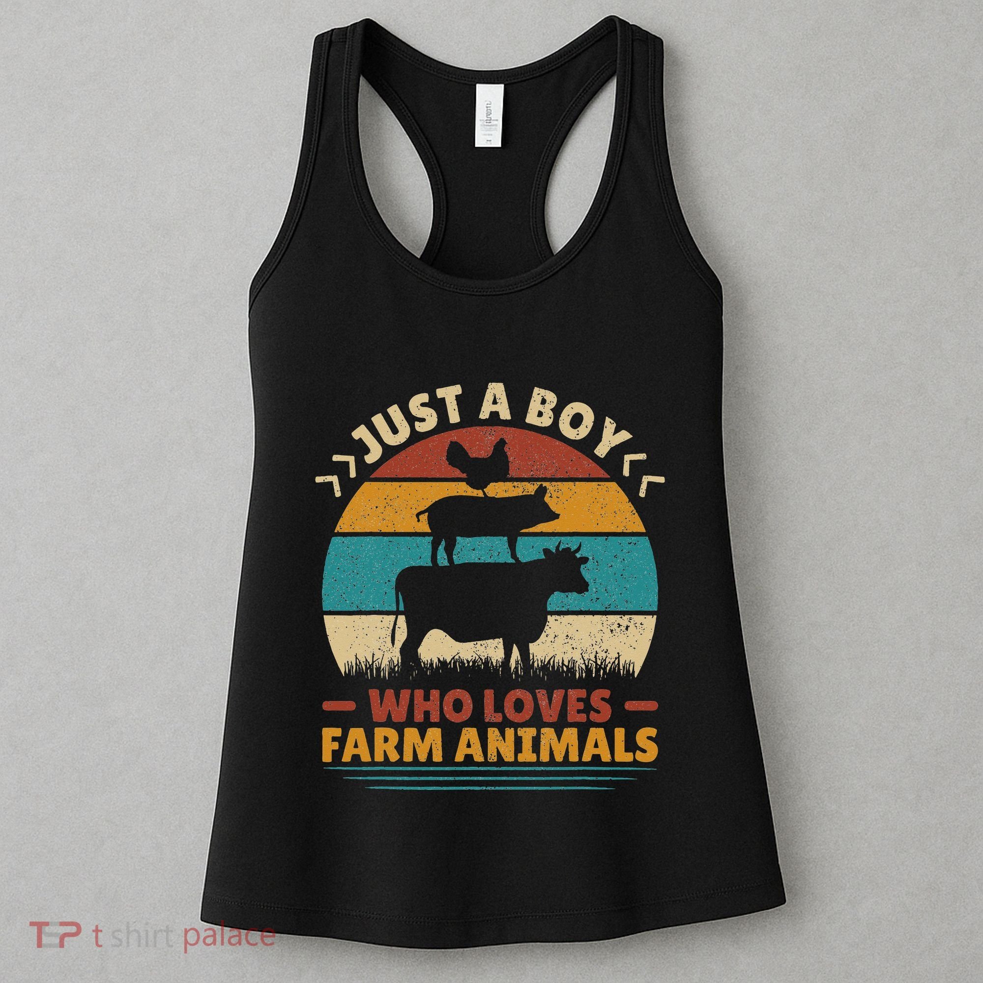 Just A Who Loves Farm Animals Lover Funny Women's Tank Top