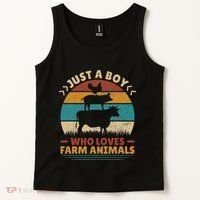 Just A Who Loves Farm Animals Lover Funny Tank Top thumb 2