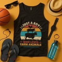 Just A Who Loves Farm Animals Lover Funny Tank Top thumb 4