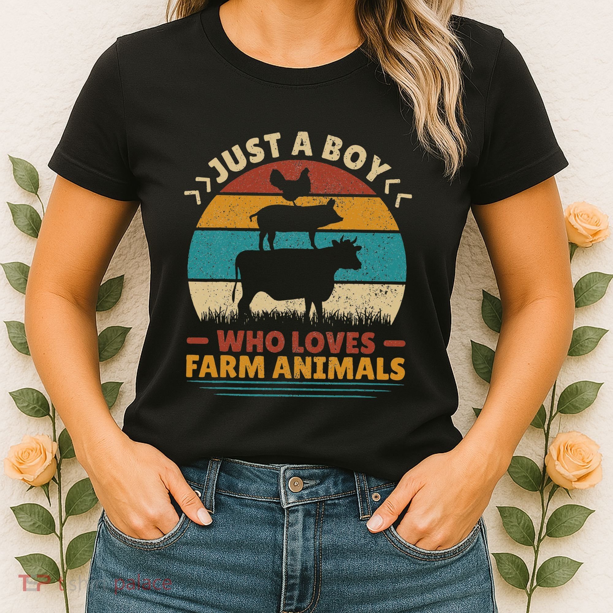 Just A Who Loves Farm Animals Lover Funny Women's T-Shirt