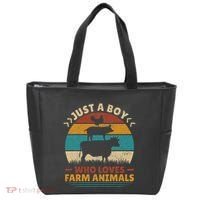Just A Who Loves Farm Animals Lover Funny Tote Bag thumb 0