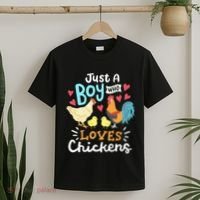 Just A Who Loves Chickens Farm Chicken T-Shirt thumb 2