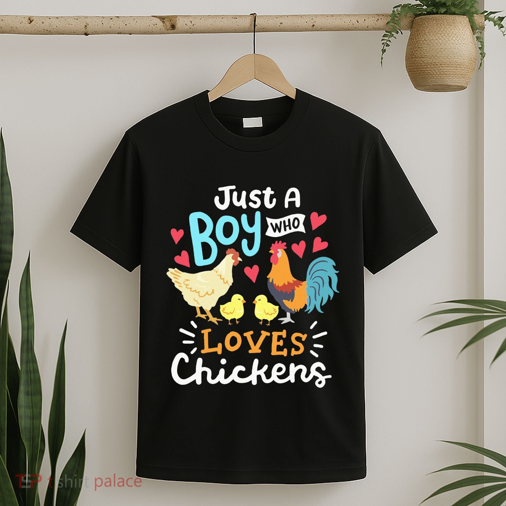 Just A Who Loves Chickens Farm Chicken T-Shirt