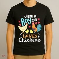 Just A Who Loves Chickens Farm Chicken T-Shirt thumb 3