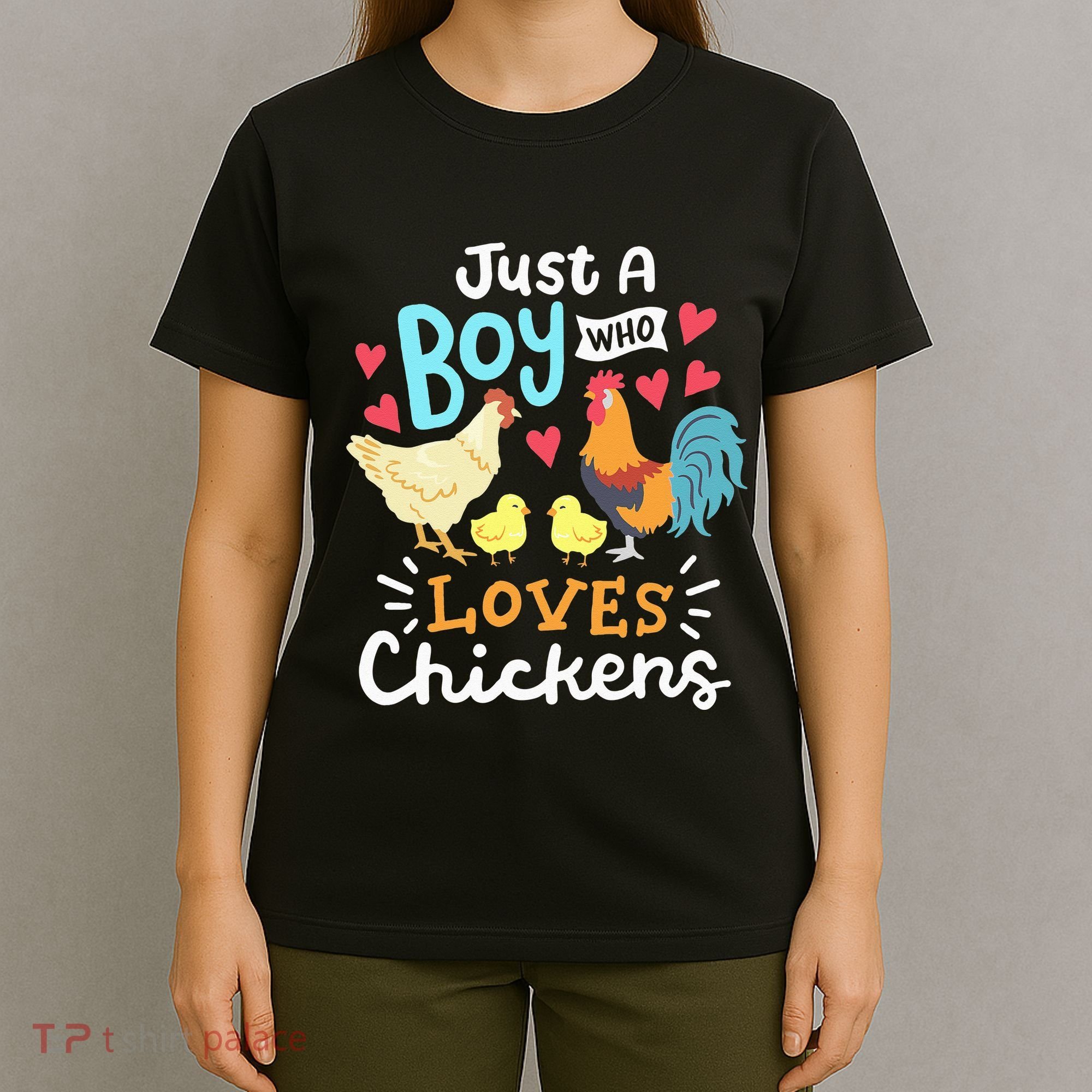 Just A Who Loves Chickens Farm Chicken T-Shirt