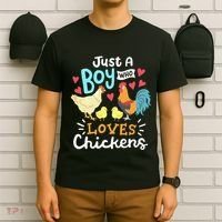 Just A Who Loves Chickens Farm Chicken T-Shirt thumb 6