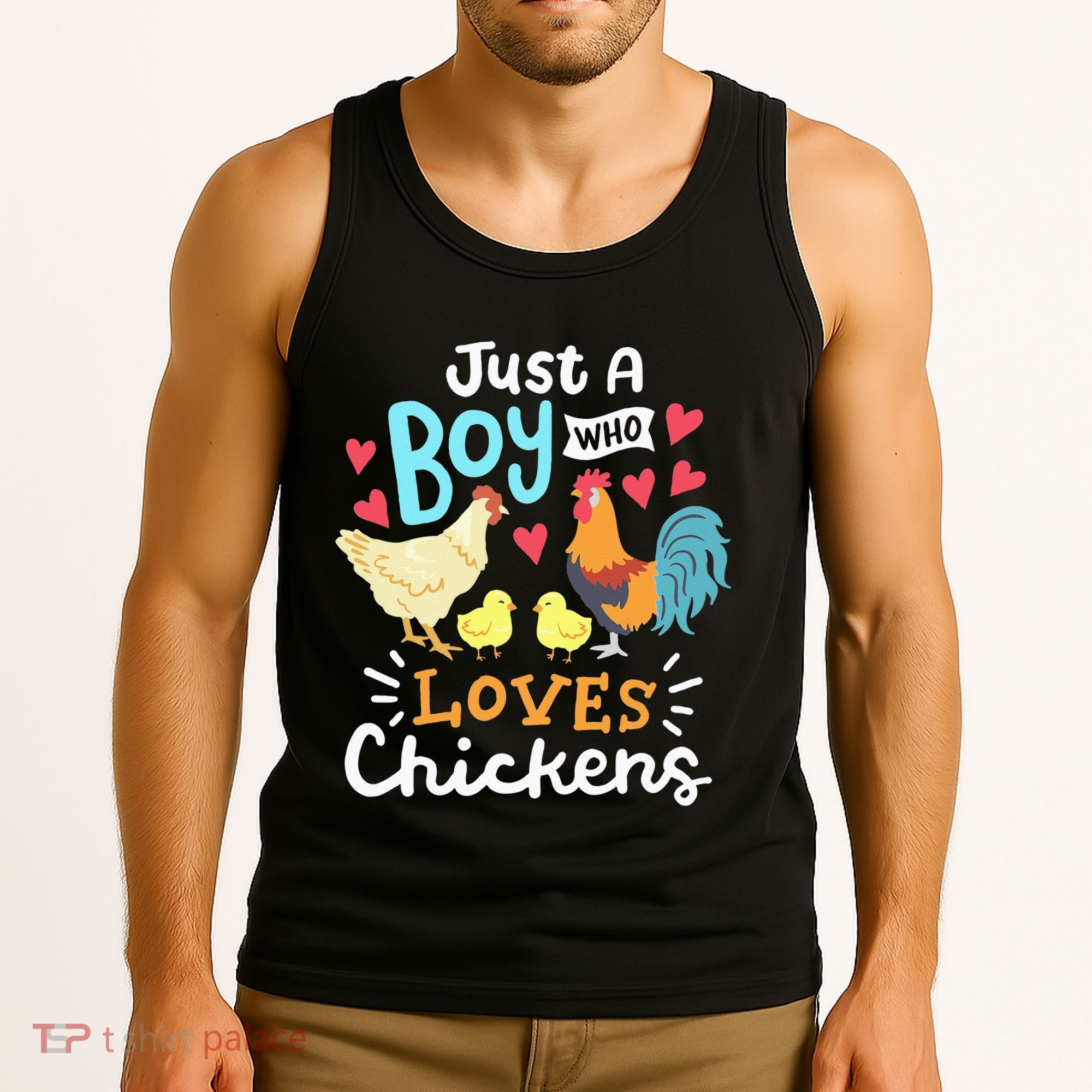 Just A Who Loves Chickens Farm Chicken Tank Top