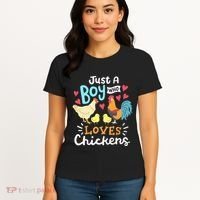 Just A Who Loves Chickens Farm Chicken Women's T-Shirt thumb 4