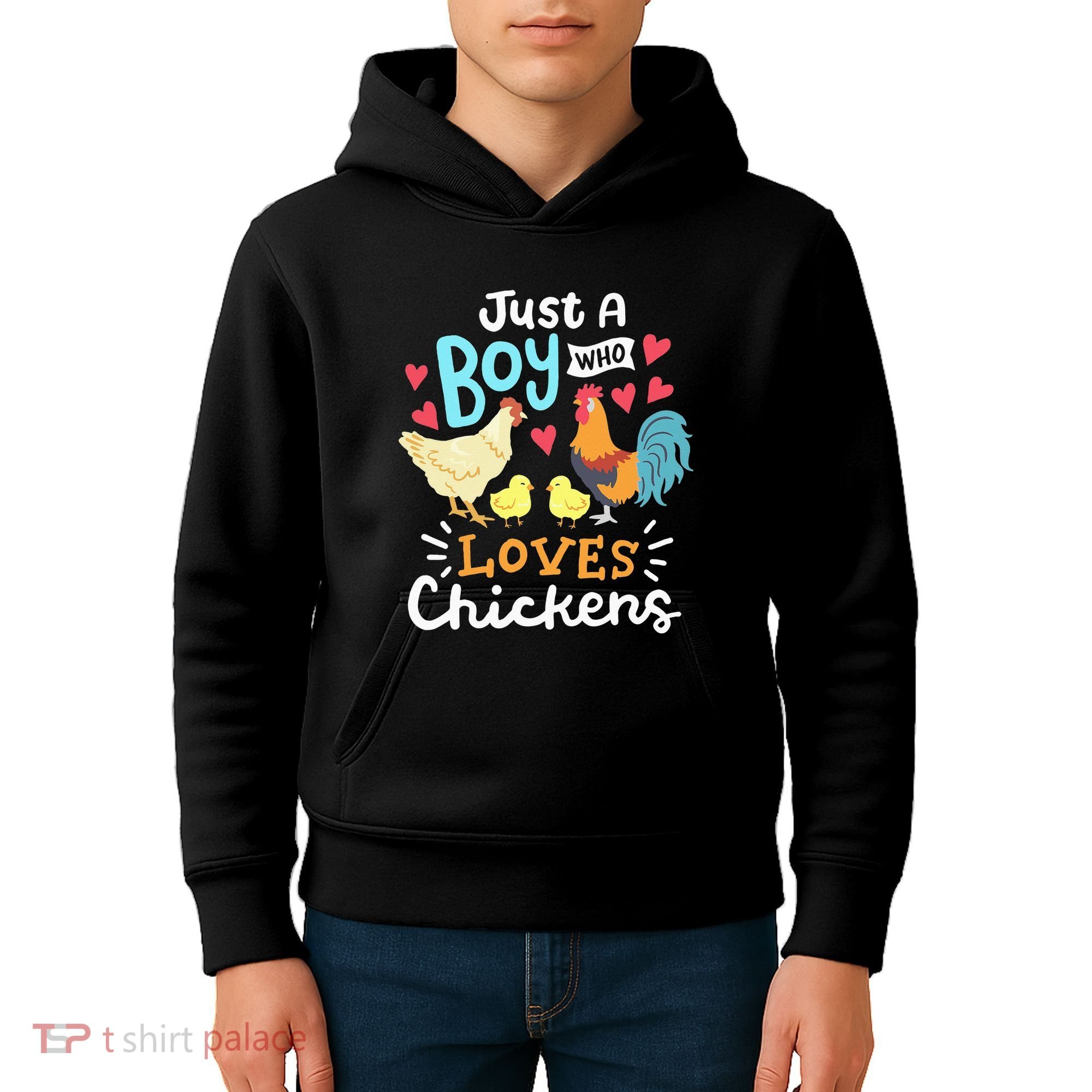 Just A Who Loves Chickens Farm Chicken Kids Hoodie
