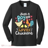 Just A Who Loves Chickens Farm Chicken Kids Long Sleeve Shirt thumb 0