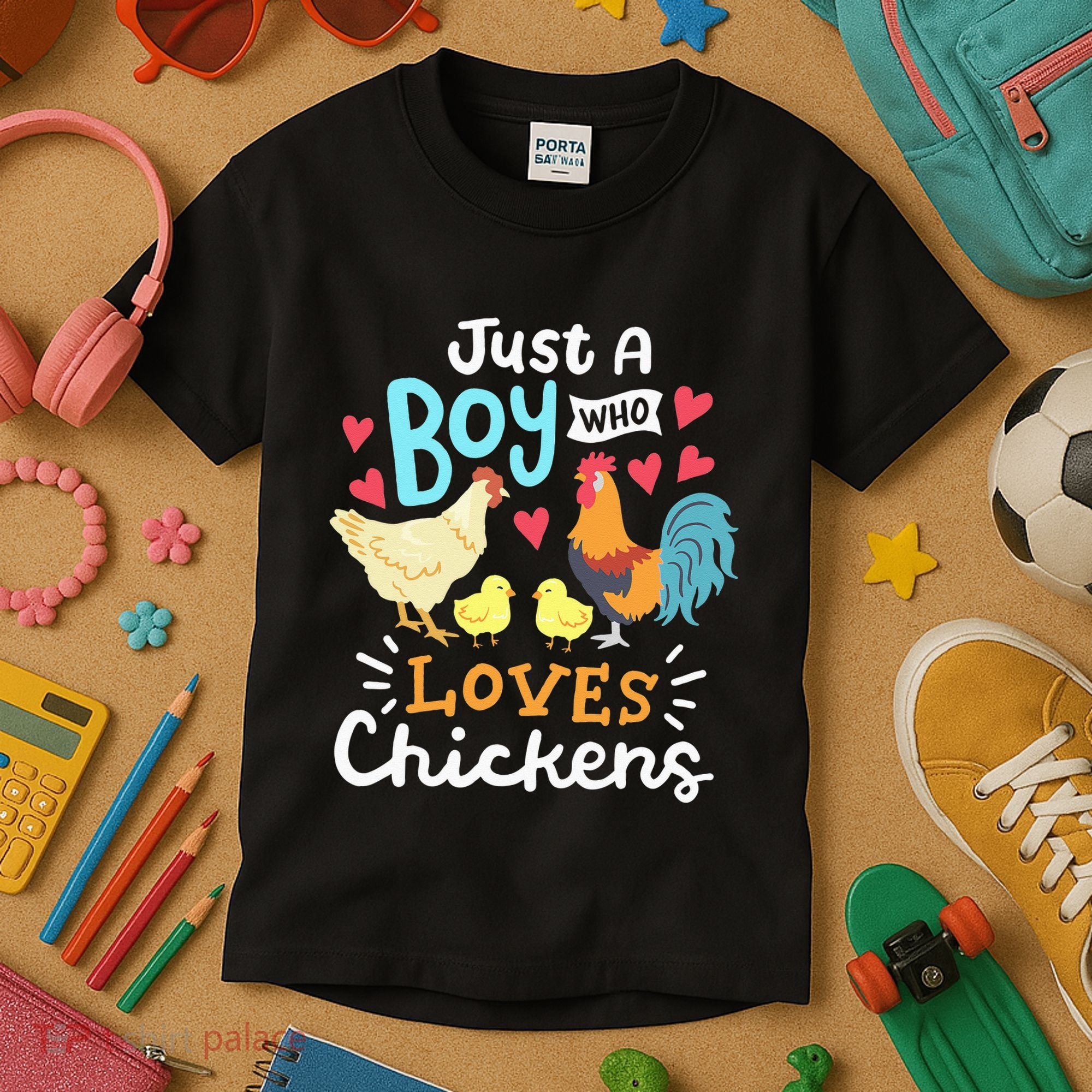 Just A Who Loves Chickens Farm Chicken Kids T-Shirt