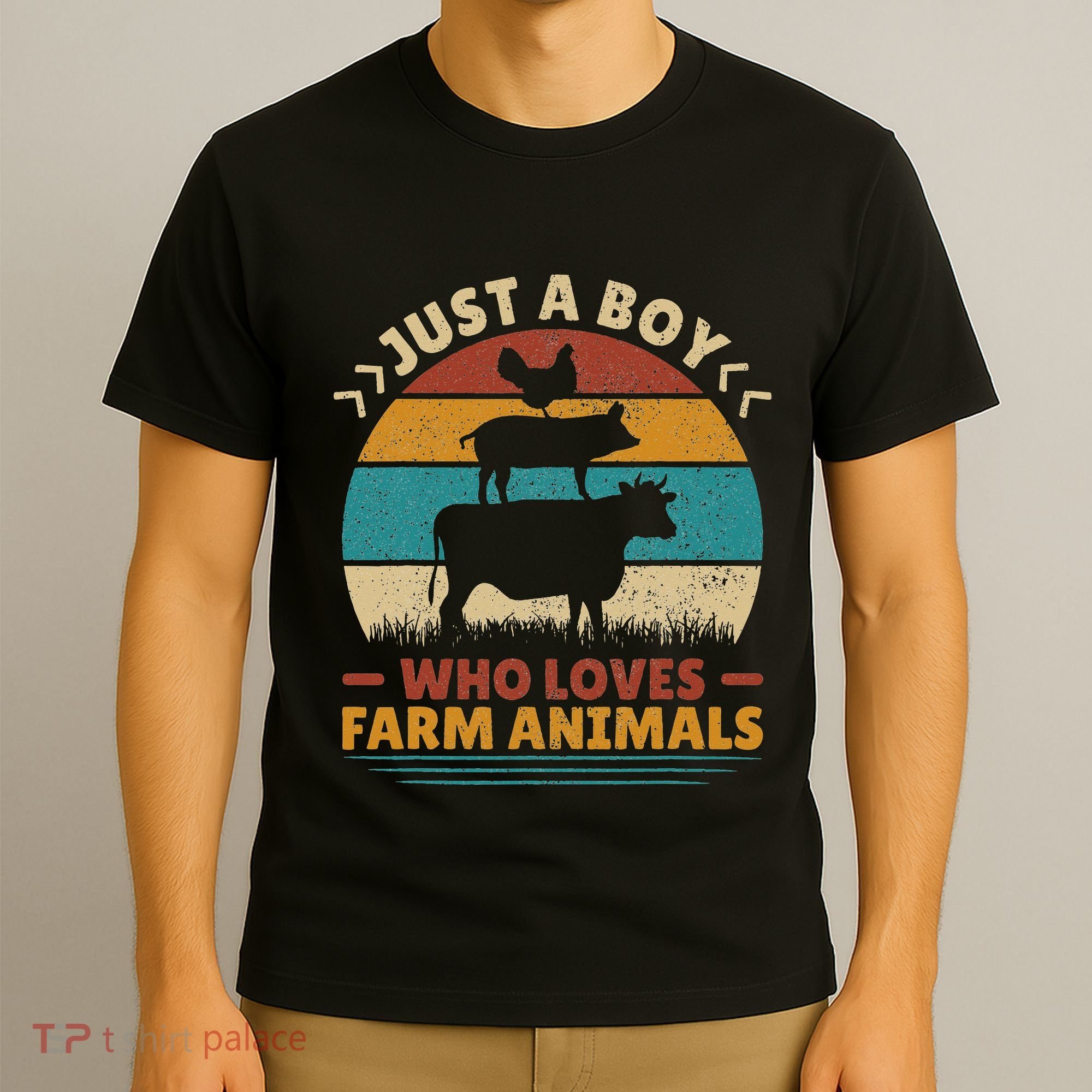 Just A Who Loves Farm Funny Animals Lover T-Shirt