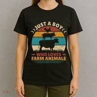 Just A Who Loves Farm Funny Animals Lover T-Shirt thumb 4