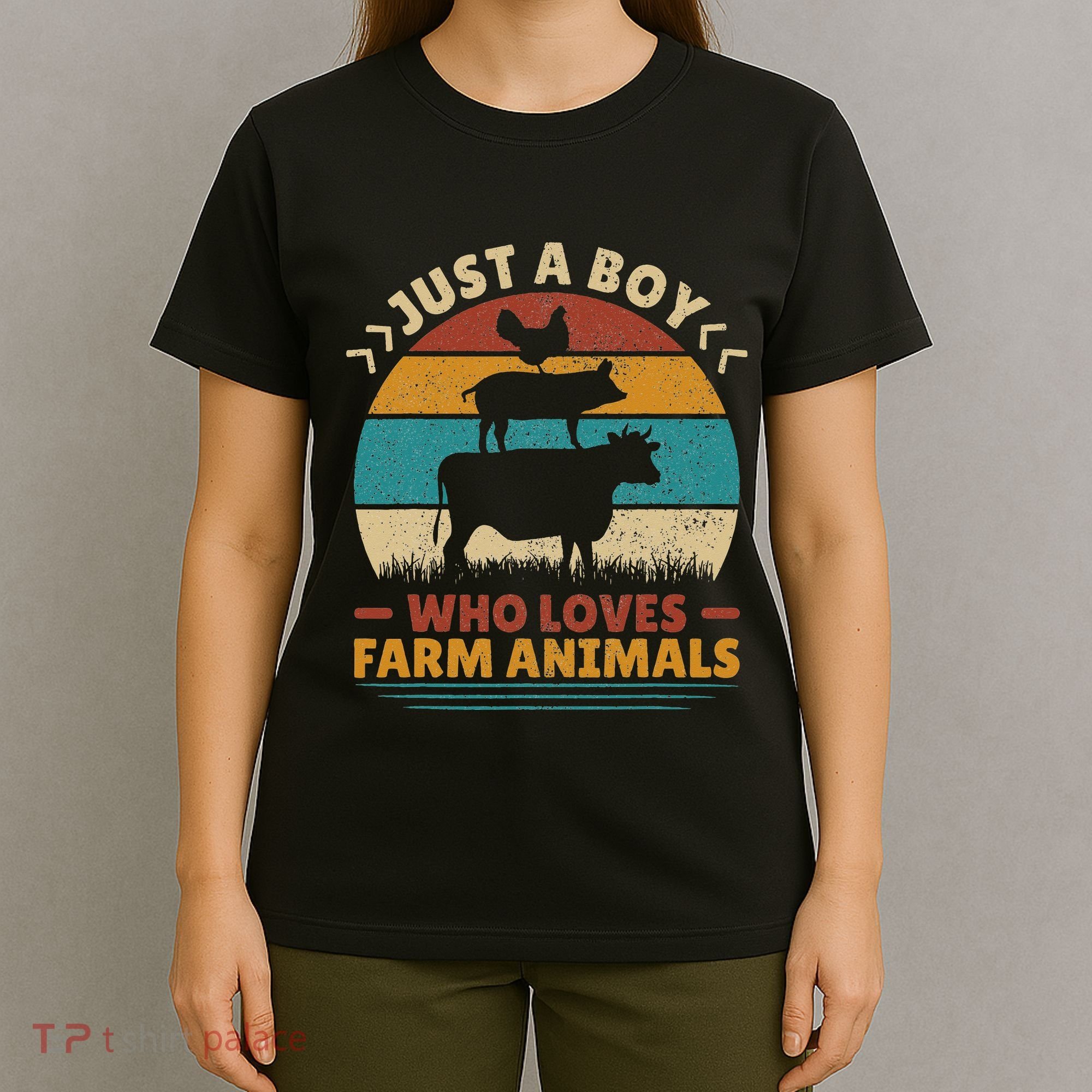 Just A Who Loves Farm Funny Animals Lover T-Shirt