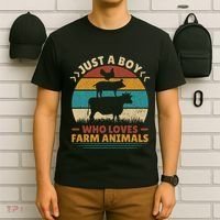Just A Who Loves Farm Funny Animals Lover T-Shirt thumb 6