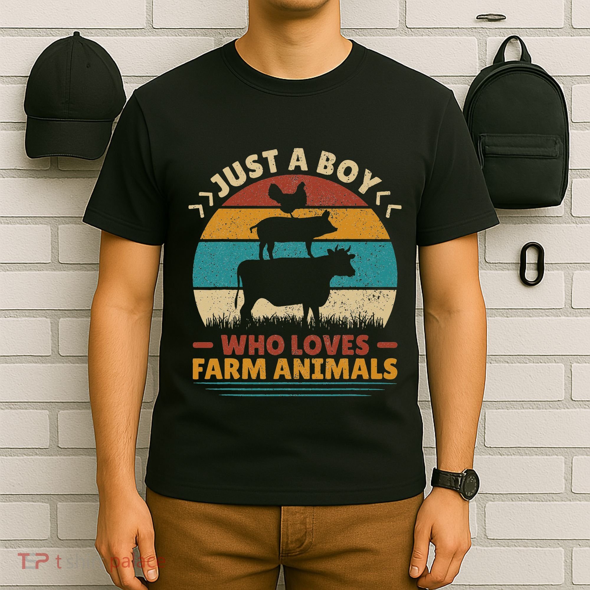 Just A Who Loves Farm Funny Animals Lover T-Shirt
