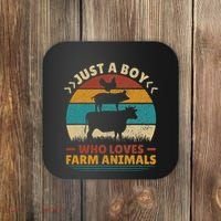 Just A Who Loves Farm Funny Animals Lover Coaster thumb 0