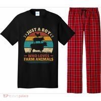 Just A Who Loves Farm Funny Animals Lover Pajama Set thumb 0