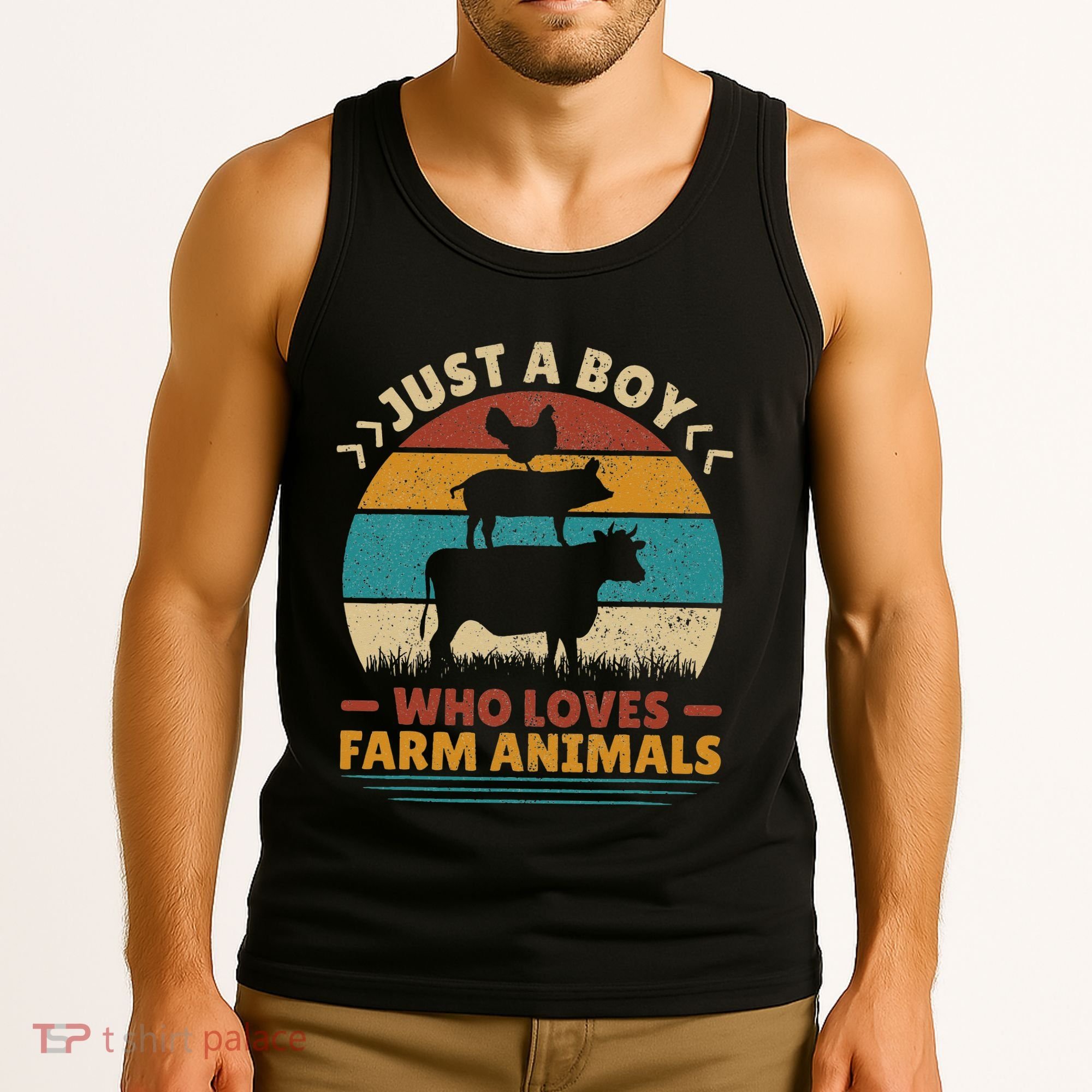 Just A Who Loves Farm Funny Animals Lover Tank Top