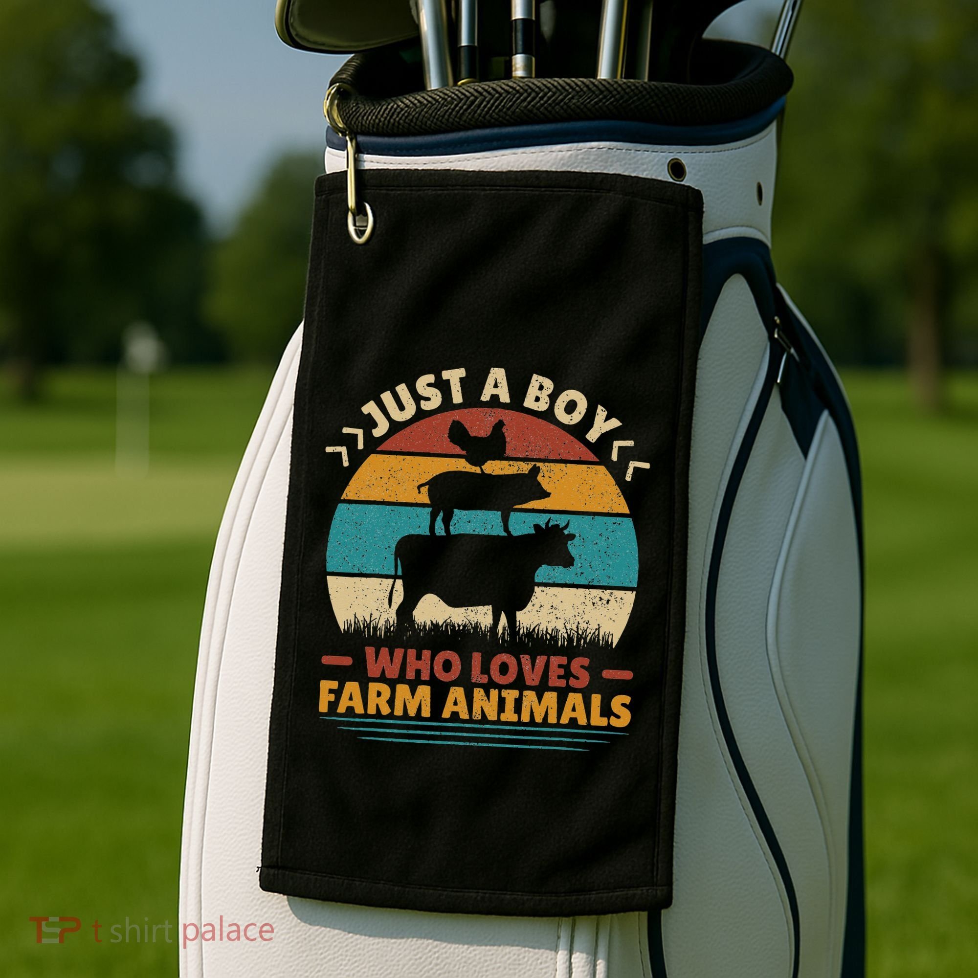 Just A Who Loves Farm Funny Animals Lover Golf Towel