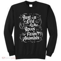 Just a Who Loves Farm Animals Cows Pigs Goats Lover Sweatshirt thumb 0