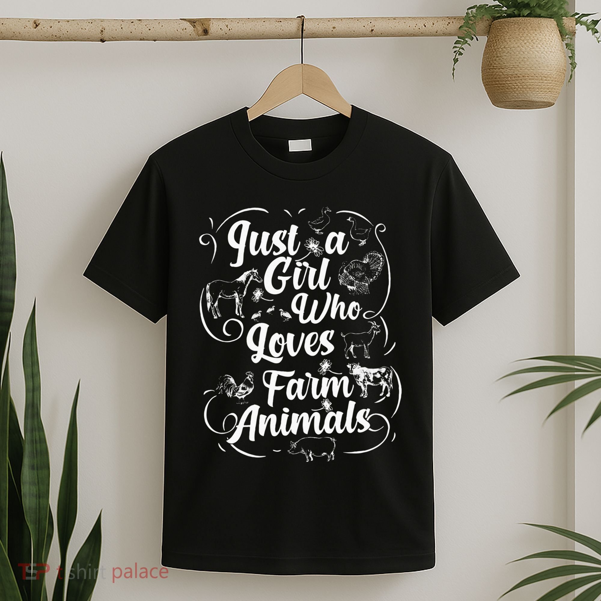 Just a Who Loves Farm Animals Cows Pigs Goats Lover T-Shirt