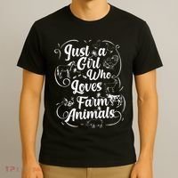 Just a Who Loves Farm Animals Cows Pigs Goats Lover T-Shirt thumb 3