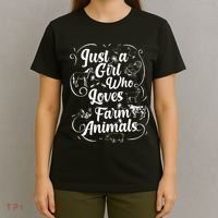 Just a Who Loves Farm Animals Cows Pigs Goats Lover T-Shirt thumb 4