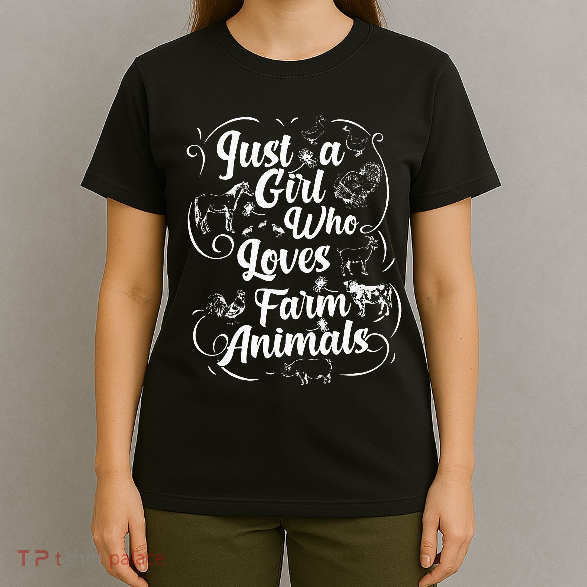 Just a Who Loves Farm Animals Cows Pigs Goats Lover T-Shirt