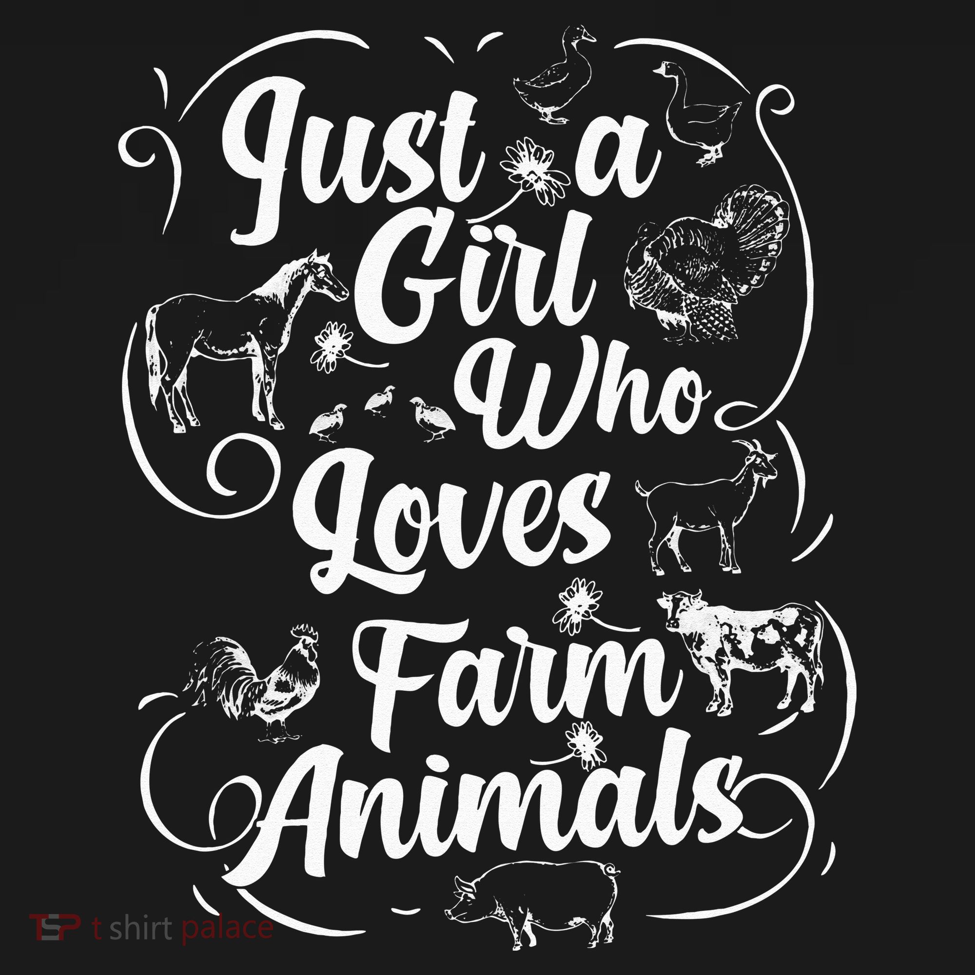 Just a Who Loves Farm Animals Cows Pigs Goats Lover T-Shirt