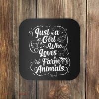 Just a Who Loves Farm Animals Cows Pigs Goats Lover Coaster thumb 0