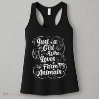 Just a Who Loves Farm Animals Cows Pigs Goats Lover Women's Tank Top thumb 3