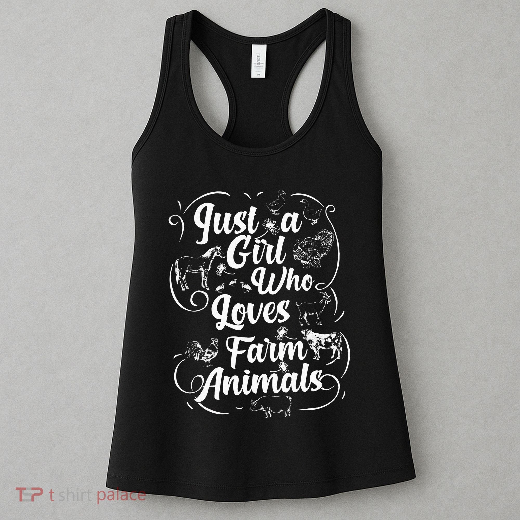 Just a Who Loves Farm Animals Cows Pigs Goats Lover Women's Tank Top