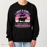 Just A Who Loves Farm Animals Lover  Farmer Women's Sweatshirt thumb 0