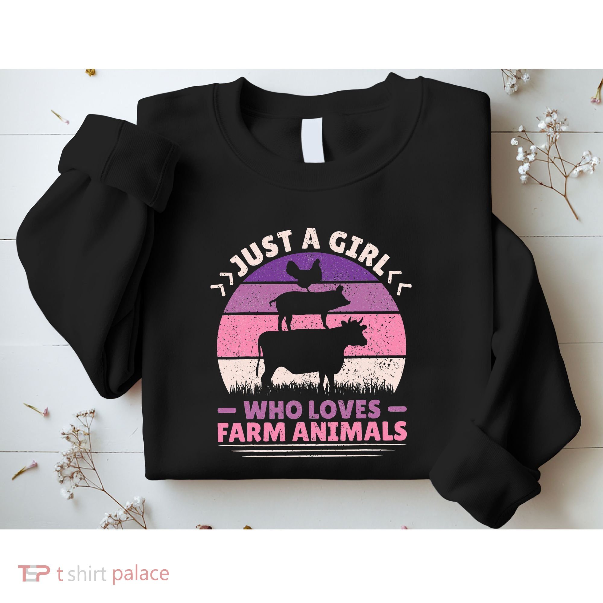 Just A Who Loves Farm Animals Lover  Farmer Sweatshirt
