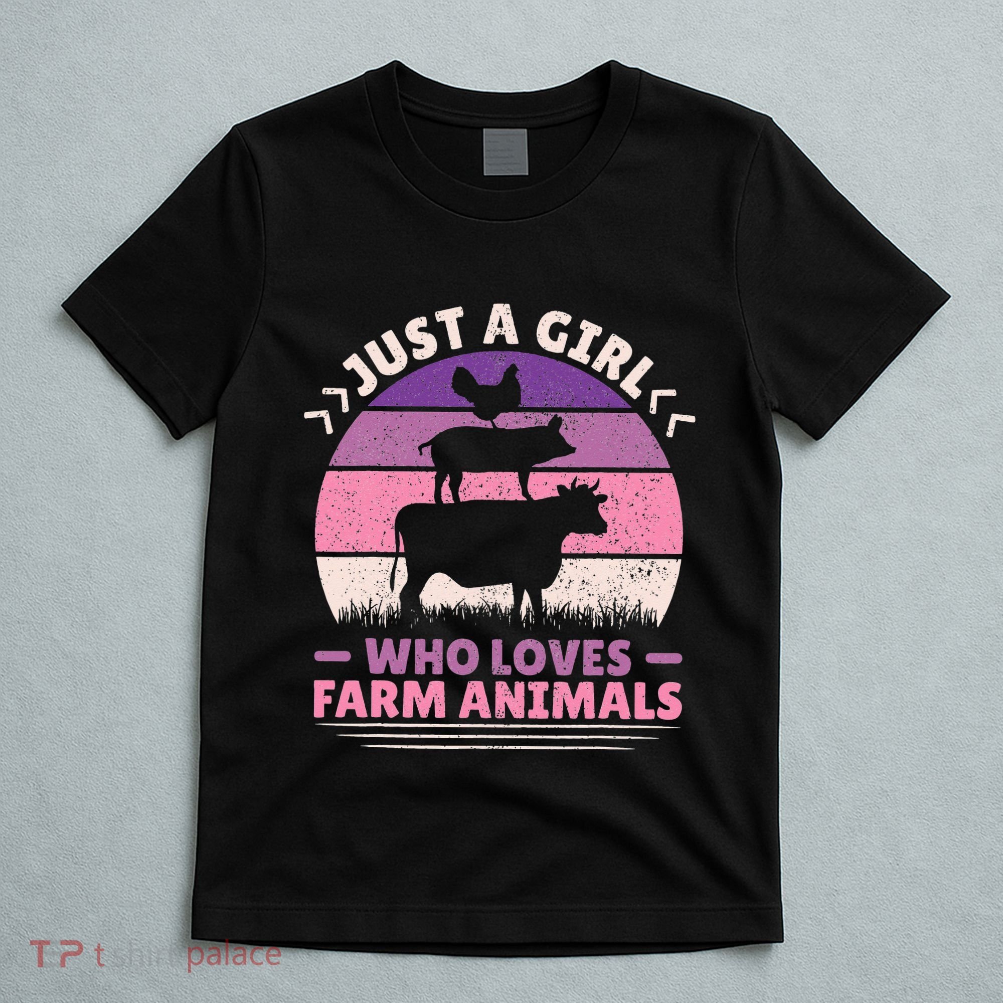 Just A Who Loves Farm Animals Lover  Farmer T-Shirt