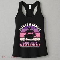 Just A Who Loves Farm Animals Lover  Farmer Women's Tank Top thumb 3
