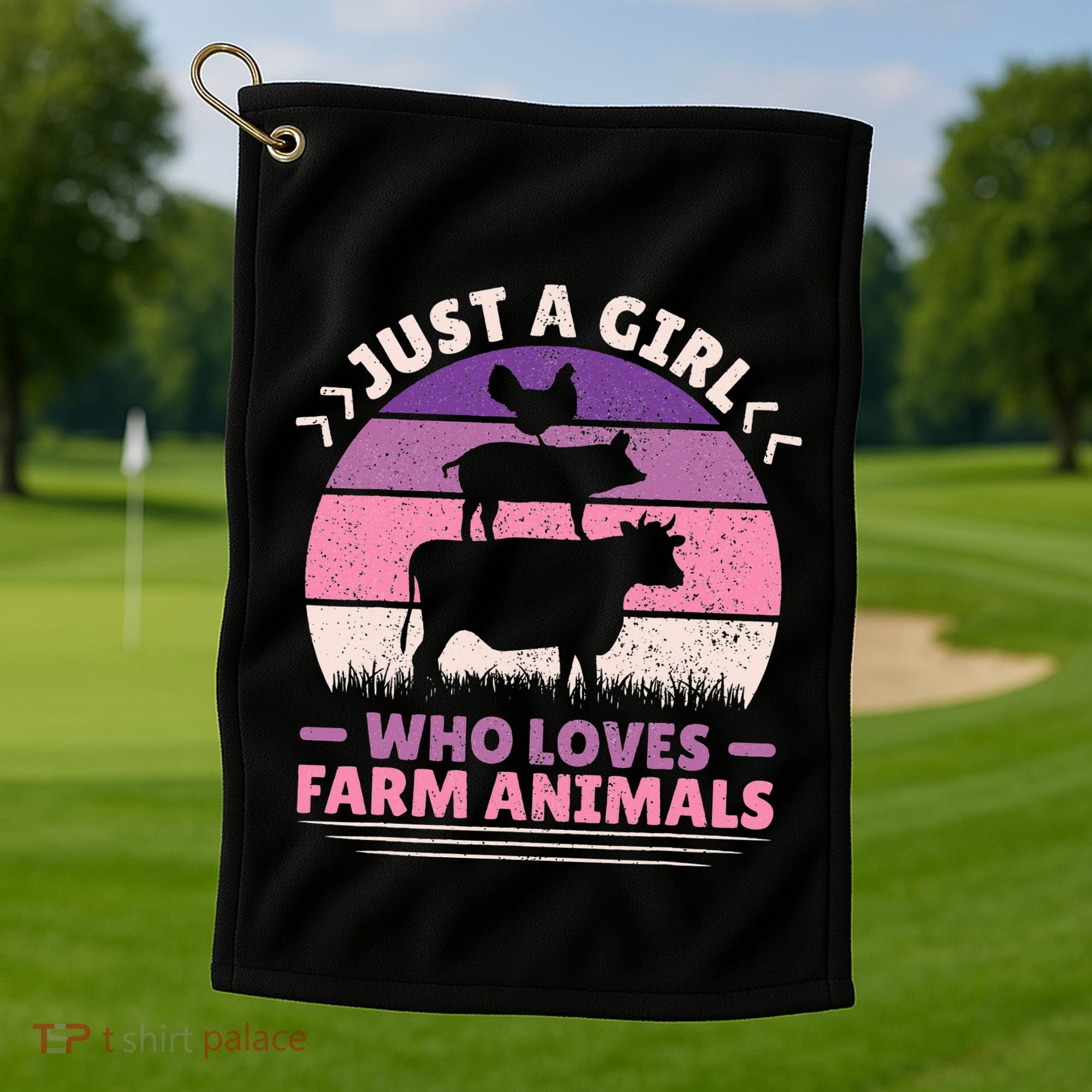 Just A Who Loves Farm Animals Lover  Farmer Golf Towel