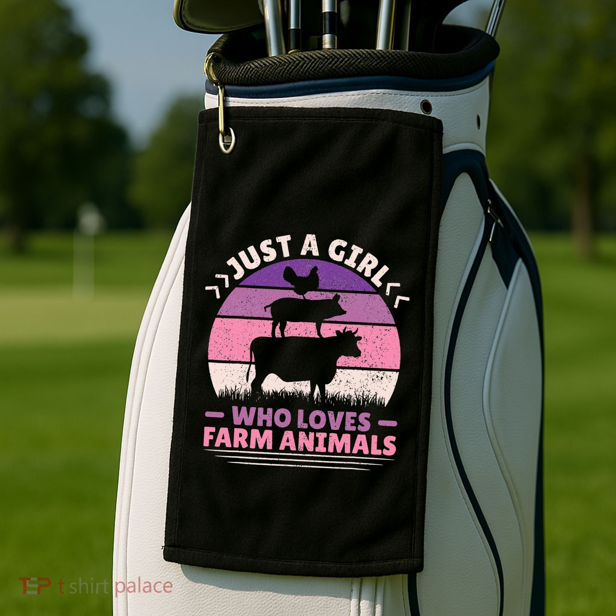Just A Who Loves Farm Animals Lover  Farmer Golf Towel