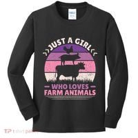 Just A Who Loves Farm Animals Lover  Farmer Kids Long Sleeve Shirt thumb 0