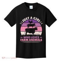 Just A Who Loves Farm Animals Lover  Farmer Kids T-Shirt thumb 0