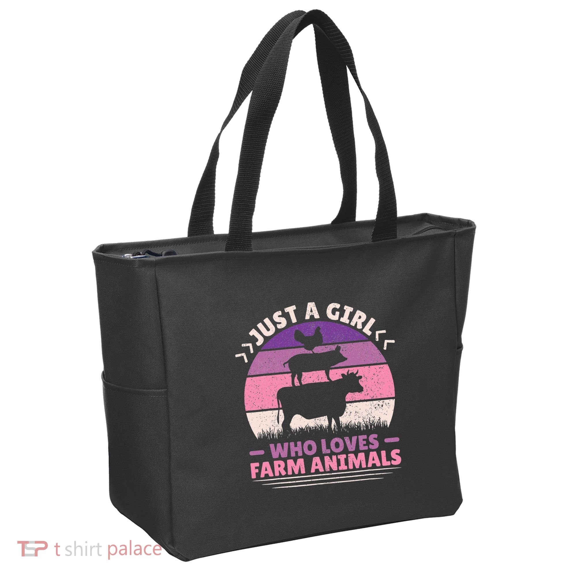 Just A Who Loves Farm Animals Lover  Farmer Tote Bag