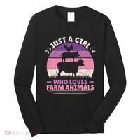 Just A Who Loves Farm funny Animals Lover Long Sleeve Shirt thumb 0