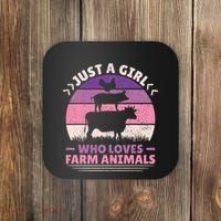 Just A Who Loves Farm funny Animals Lover Coaster thumb 0